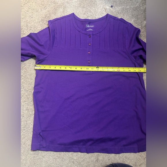 Easy Essentials Purple button-down shirt, long sleeves, casual, size L G - Picture 6 of 7